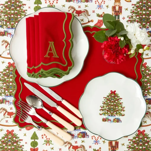 Starter Plates | Crockery Sets<Mrs. Alice Christmas Tree Starter Plate (Set of 4)