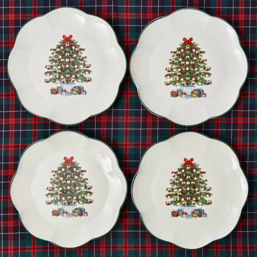 Dinner Plates | Crockery Sets<Mrs. Alice Christmas Tree Dinner Plate (Set of 4)