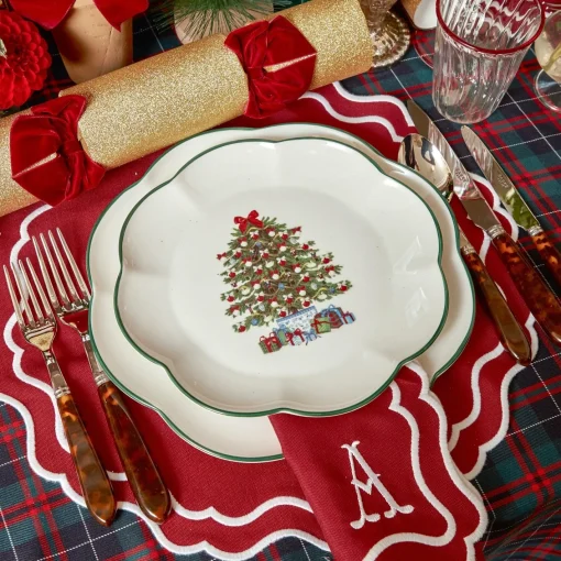 Starter Plates | Crockery Sets<Mrs. Alice Christmas Tree Starter Plate (Set of 4)