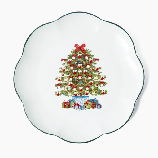 Starter Plates | Crockery Sets<Mrs. Alice Christmas Tree Starter Plate (Set of 4)