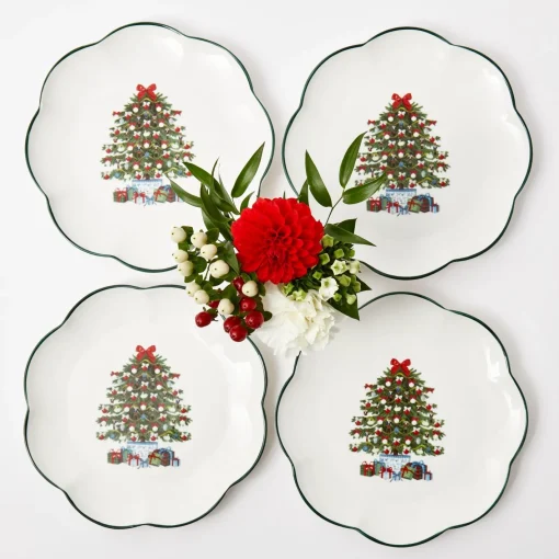 Dinner Plates | Crockery Sets<Mrs. Alice Christmas Tree Dinner Plate (Set of 4)