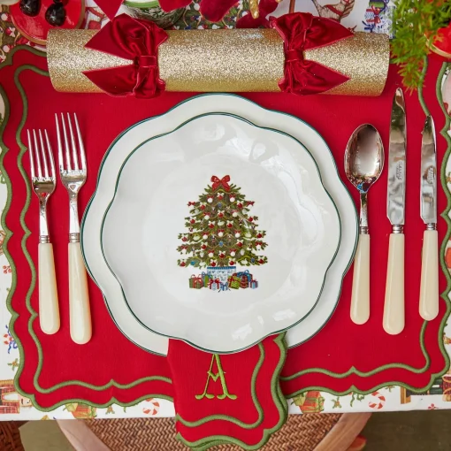 Starter Plates | Crockery Sets<Mrs. Alice Christmas Tree Starter Plate (Set of 4)