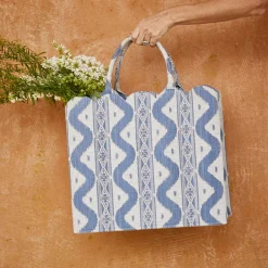 Mrs. Alice Tote Bags | For Her<Mrs. Alice Tote Bag (Blue Ikat)