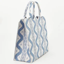 Mrs. Alice Tote Bags | For Her<Mrs. Alice Tote Bag (Blue Ikat)