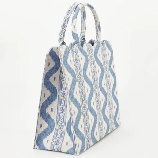 Mrs. Alice Tote Bags | For Her<Mrs. Alice Tote Bag (Blue Ikat)