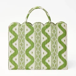 Mrs. Alice Tote Bags | For Her<Mrs. Alice Tote Bag (Green Ikat)
