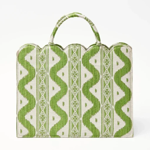 Mrs. Alice Tote Bags | For Her<Mrs. Alice Tote Bag (Green Ikat)