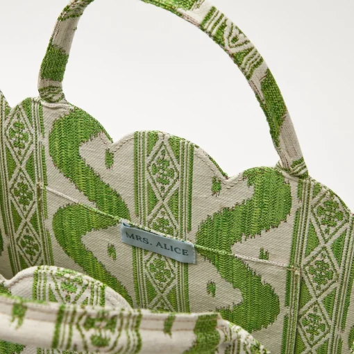 Mrs. Alice Tote Bags | For Her<Mrs. Alice Tote Bag (Green Ikat)