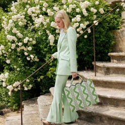 Mrs. Alice Tote Bags | For Her<Mrs. Alice Tote Bag (Green Ikat)