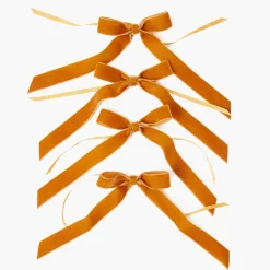 Napkin Rings & Bows<Mrs. Alice Mustard Velvet Bows (Set of 4) - 20cm