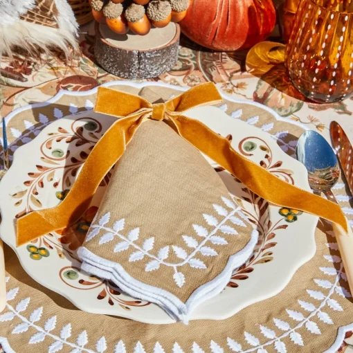 Napkin Rings & Bows<Mrs. Alice Mustard Velvet Bows (Set of 4) - 20cm