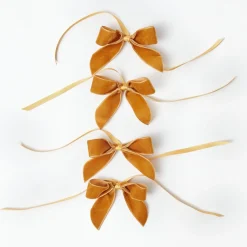 Napkin Rings & Bows<Mrs. Alice Mustard Velvet Mini Bows (Set of 4)
