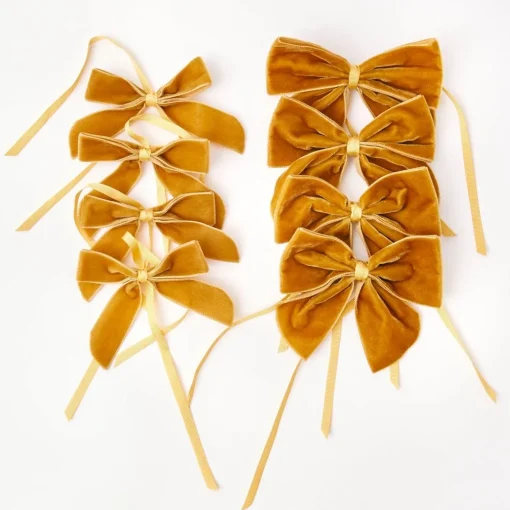 Napkin Rings & Bows<Mrs. Alice Mustard Velvet Mini Bows (Set of 4)