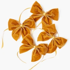 Napkin Rings & Bows<Mrs. Alice Mustard Velvet Napkin Bows (Set of 4)