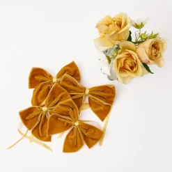 Napkin Rings & Bows<Mrs. Alice Mustard Velvet Napkin Bows (Set of 4)