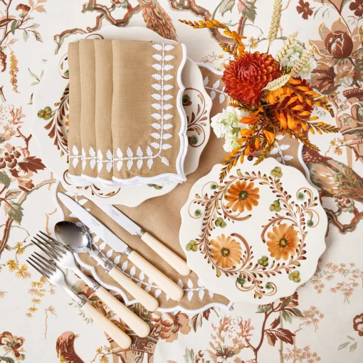 Table Linen Sets | For Her<Mrs. Alice Natural Laurel Placemats & Napkins Set (Set of 4)