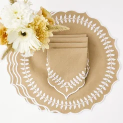 Table Linen Sets | For Her<Mrs. Alice Natural Laurel Placemats & Napkins Set (Set of 4)