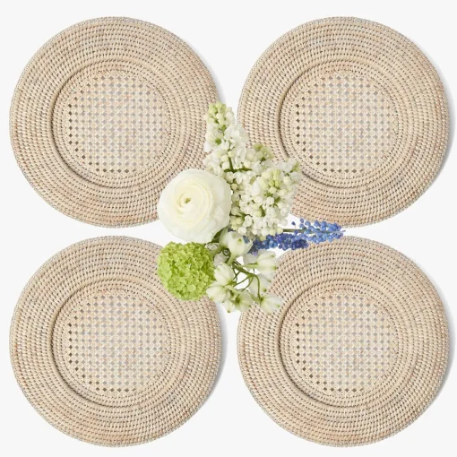 Summer Table Linen | Placemats<Mrs. Alice Natural Rattan Charger Plates (Set of 4)