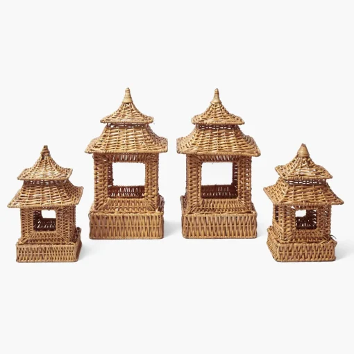 Year-round Decorations | Spring Decorations<Mrs. Alice Natural Rattan Pagoda Lantern Set