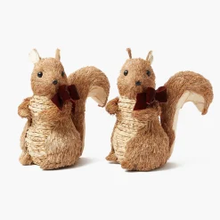 Autumn Decorations<Mrs. Alice Natural Ribboned Squirrel (Pair)