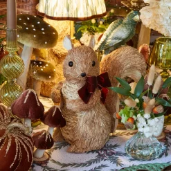 Autumn Decorations<Mrs. Alice Natural Ribboned Squirrel (Pair)
