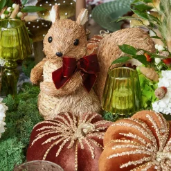 Autumn Decorations<Mrs. Alice Natural Ribboned Squirrel (Pair)