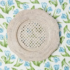 Placemats | For Her<Mrs. Alice Natural Scalloped Rattan Charger Plates (Set of 4)