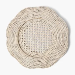Placemats | For Her<Mrs. Alice Natural Scalloped Rattan Charger Plates (Set of 4)