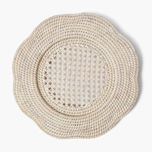 Placemats | For Her<Mrs. Alice Natural Scalloped Rattan Charger Plates (Set of 4)
