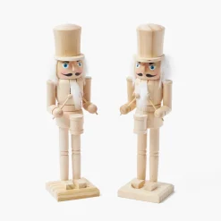 Christmas Decorations<Mrs. Alice Natural Wood Nutcracker (Pair)