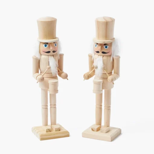 Christmas Decorations<Mrs. Alice Natural Wood Nutcracker (Pair)