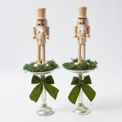 Christmas Decorations<Mrs. Alice Natural Wood Nutcracker (Pair)
