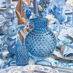 Glasses | For The Homemaker<Mrs. Alice Navy Hobnail Glasses (Set of 6)