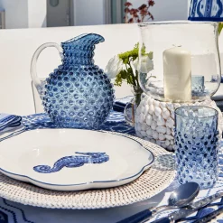Glasses | For The Homemaker<Mrs. Alice Navy Hobnail Glasses (Set of 6)