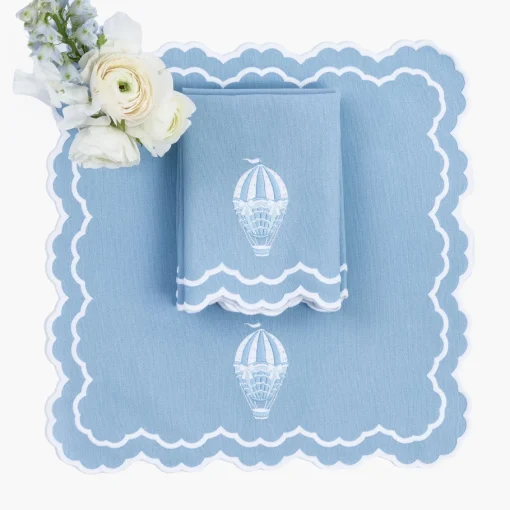 Napkins<Mrs. Alice Nikki Hot Air Balloon Blue Napkins (Set of 4)