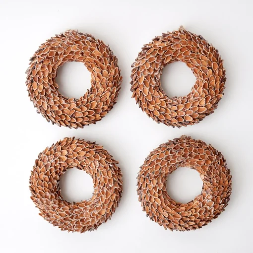 Autumn Decorations<Mrs. Alice Nutshell Glitter Wreath (Set of 4)