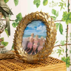 For Her | For The Millenial<Mrs. Alice Odette Oval Gold Photo Frame - 5"x7"