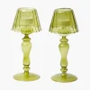 Summer Glassware | Summer Candleware<Mrs. Alice Olive Glass Lantern Tea Light Holder (Pair) - 24 cm
