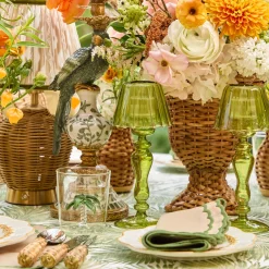 Summer Glassware | Summer Candleware<Mrs. Alice Olive Glass Lantern Tea Light Holder Set
