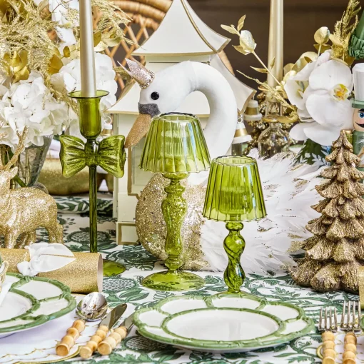 Summer Glassware | Summer Candleware<Mrs. Alice Olive Glass Lantern Tea Light Holder Set