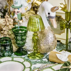 Summer Glassware | Summer Candleware<Mrs. Alice Olive Glass Lantern Tea Light Holder Set