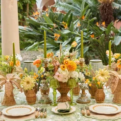 Summer Glassware | Summer Candleware<Mrs. Alice Olive Glass Lantern Tea Light Holder Set