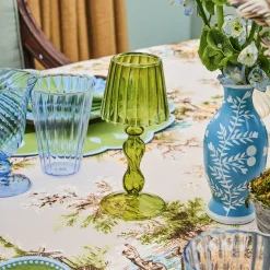 Summer Glassware | Summer Candleware<Mrs. Alice Olive Glass Lantern Tea Light Holder Set