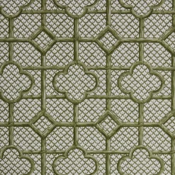 Serena Fresson Fabrics<Mrs. Alice Olive Green Bamboo Trellis Fabric