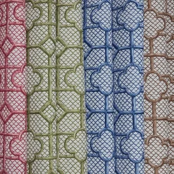 Serena Fresson Fabrics<Mrs. Alice Olive Green Bamboo Trellis Fabric