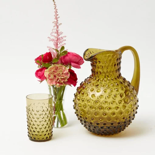 Glasses<Mrs. Alice Olive Green Hobnail Glasses (Set of 6)