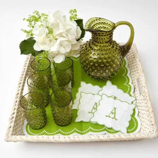 Jugs<Mrs. Alice Olive Green Hobnail Jug