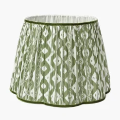 Lampshades<Mrs. Alice Olive Green Ikat Lampshade (40cm)