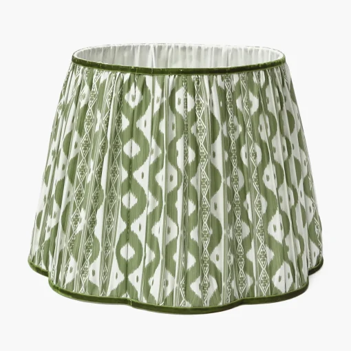 Lampshades<Mrs. Alice Olive Green Ikat Lampshade (40cm)
