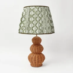 Lampshades<Mrs. Alice Olive Green Ikat Lampshade (40cm)